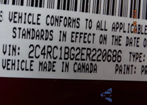 2014 Chrysler Town & Country Touring Ed from USA, damaged, VIN 2C4RC1BG2ER220686